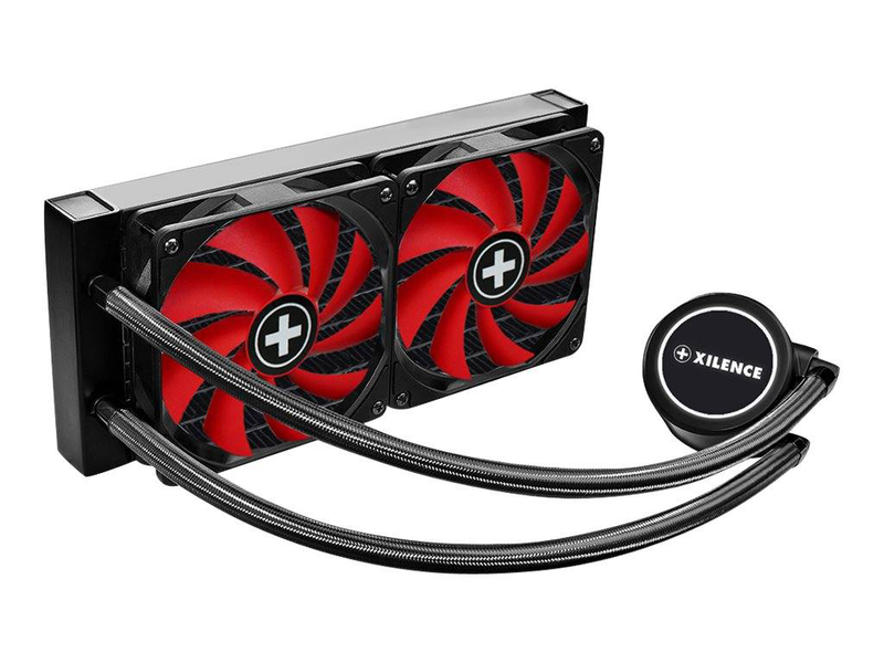 Xilence liqurizer lq240 xc975 240mm aio liquid CPU cooler 300w tdp 2x 120mm pwm fans intel AMD am5 black-null