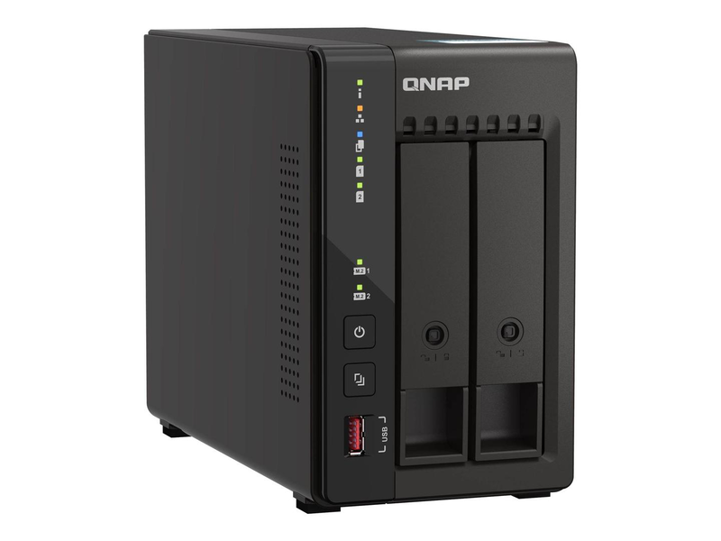 Qnap ts-253e / nas server / 2 bays / sata 6GB/s / raid raid 0, 1, 5, 6, 10, 50, jbod, 60 / ram 8GB / 2.5 gigabit ethernet / iscsi support, , medium-null