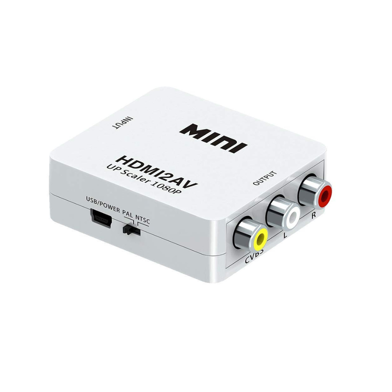 Hdmi2av up scaler 1080p HDMI to av composite video audio converter adapter media streaming device, , medium-null