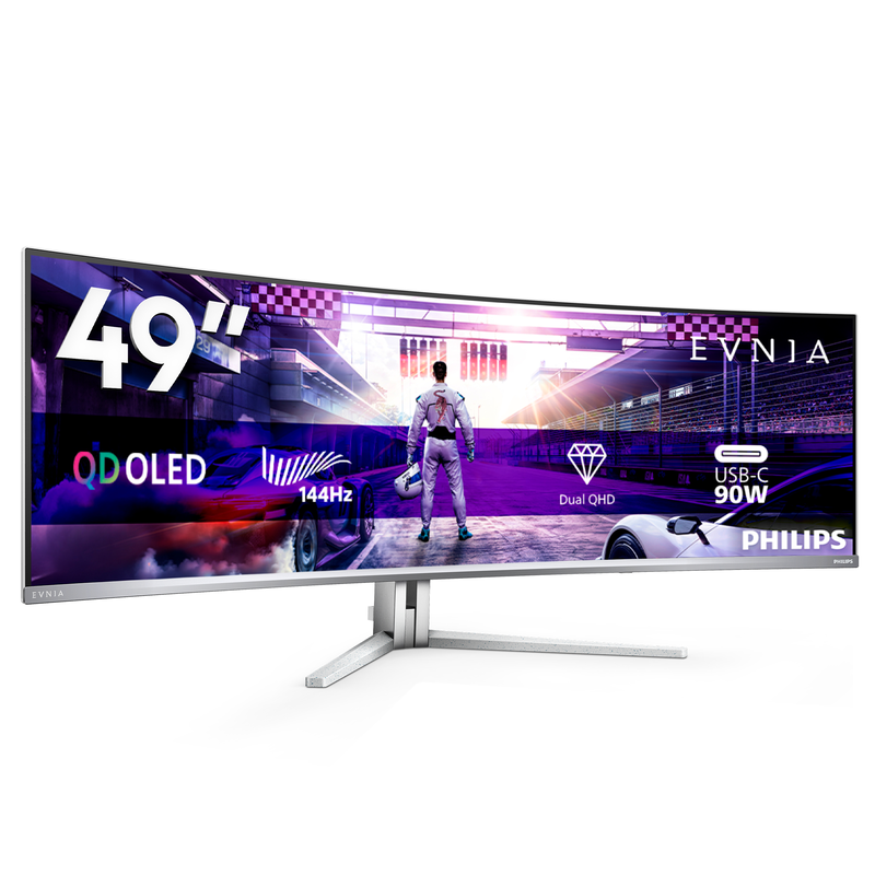 Philips evnia 49m2c8900l/00 49" monitor qd OLED curved 144hz g-sync/freesync 5120x1440, , medium-null
