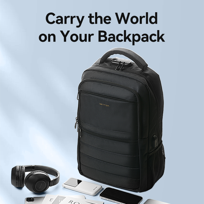 Vention backpack 15.6 water-repellent USB charge & lock black krkb0-null