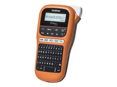 Brother p-touch pt-e110 handheld electrician label printer 180 dpi tze hse tapes up to 12mm portable, Black, medium