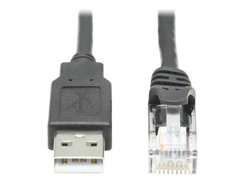 Eaton tripp lite series USB to rj45 rollover console cable (m/m) / cisco compatible, 250 kbps, 6 ft., black / serial cable / USB (m) to rj-45 (f) / 1.83 m / double shielded / USB 1.1 / black-null