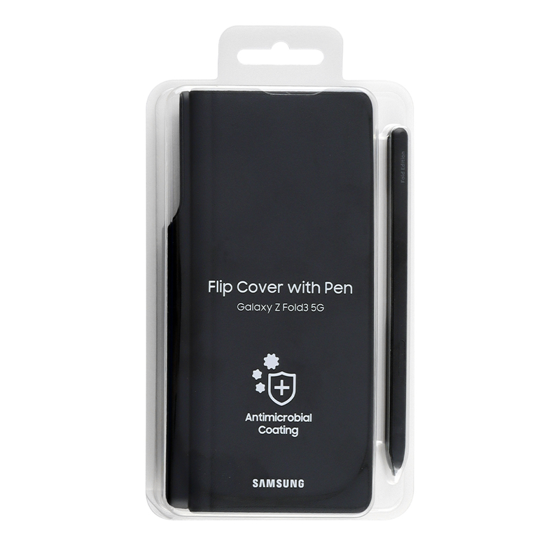 Samsung flip cover with pen fold 3  black ef-ff92pcbegee image number null