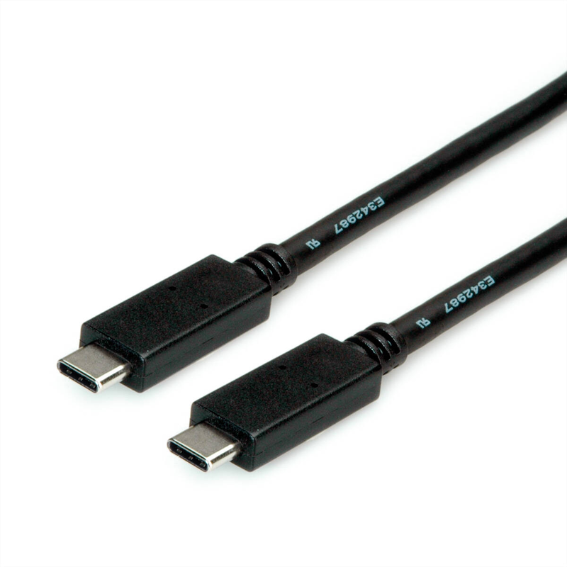 Roline / USB cable / 24 pin USB-c (m) to 24 pin USB-c (m) / USB 3.2 Gen 2 / 20 v / 5 a / 2 m / black-null