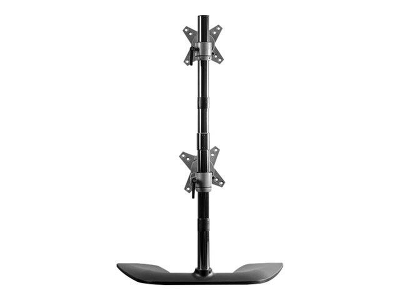 Startech.com armduovs vertical dual monitor desktop stand for 2 displays up to 27 inch 8kg black silver-null