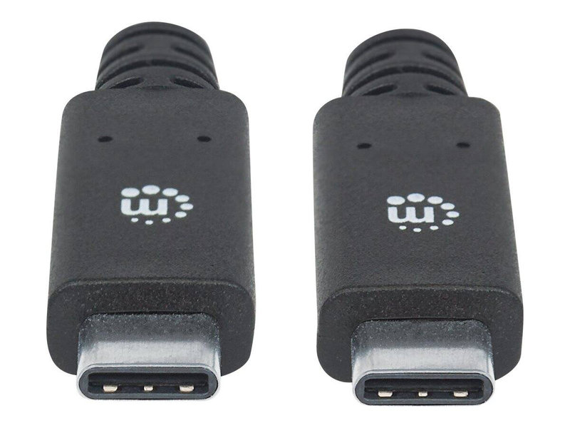 Manhattan USB-c to USB-c cable, 2m, male to male, black, 5GBps (USB 3.2 Gen1 aka USB 3.0), 3a (fast charging),-null
