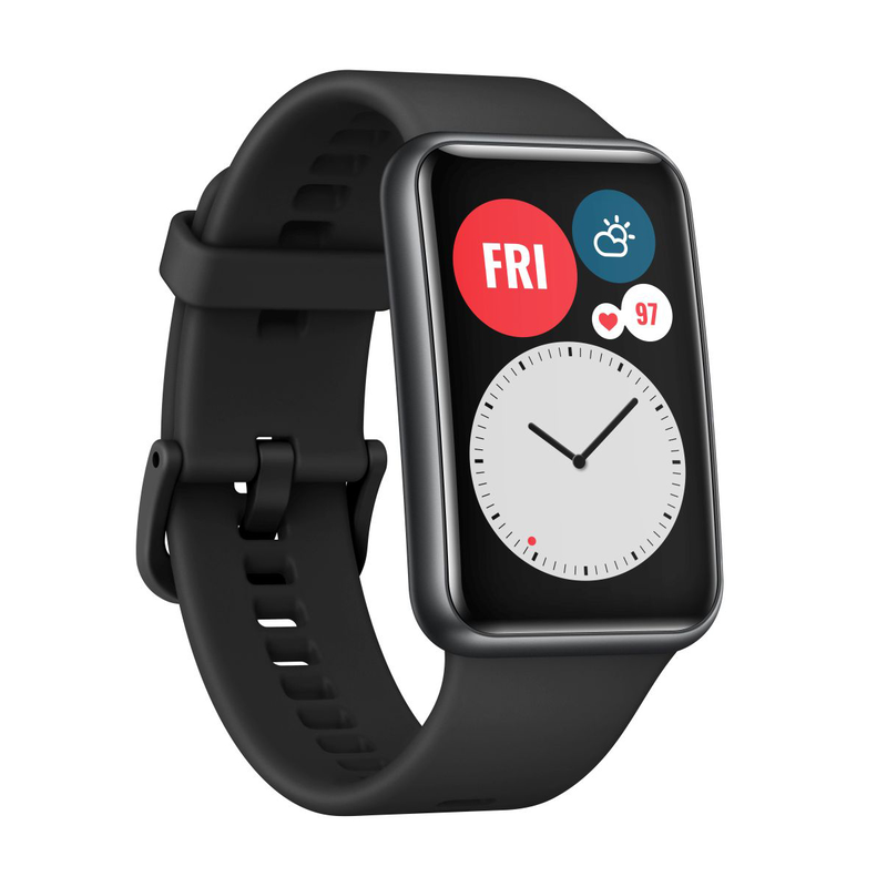 Product image: Huawei watch fit graphite black - model: elegant amOLED display,hdresolution, long battery life, quick charging, real-time workout tracking-null
