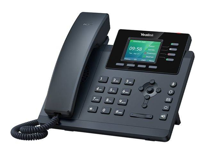 Yealink sip-t34w 4-line gigabit Wi-Fi colour ip phone 2.4-inch display dual gbe poe USB 5-way conference grey-null