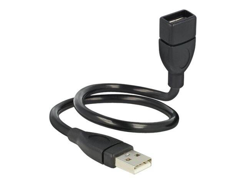Delock shapecable / USB extension cable / USB (f) to USB (m) / 35 cm / black-null