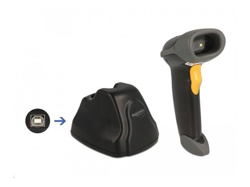 Delock / barcode scanner / portable / 200 scan / sec / decoded / rf(2.4 GHz), , medium-null