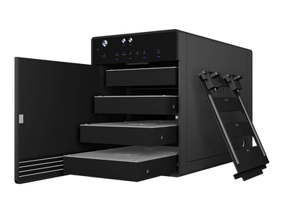 Icy box ib-3740-c31 4-bay USB 3.1 Gen 2 Type-C jbod enclosure for 2.5/3.5 sata HDD SSD aluminium, Black, medium