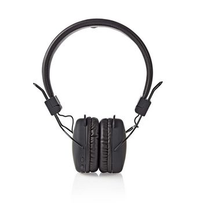 Wireless headphones bluetooth on-ear foldable built-in microphone black, , medium