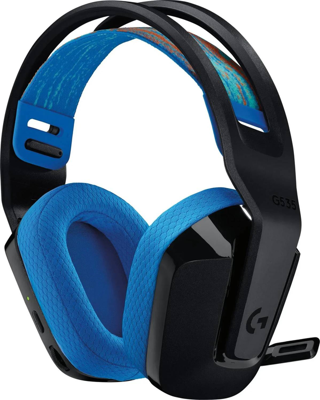 Logitech g g535 lightspeed wireless gaming headset 939-002219 40mm drivers flip-to-mute mic 33h lightweight black-null
