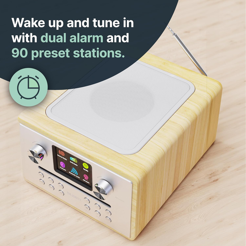Majority radio homerton 2 fm,cd player,bt,spotify,USB oak-null