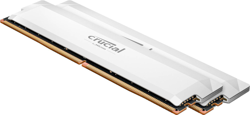 Crucial pro overclocking 64GB kit 2x32GB ddr5-6400 cl40 udimm white xmp expo gaming memory-null