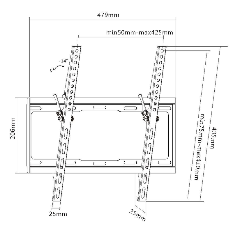 Equip 32"-55" tilt TV wall mount bracket-null
