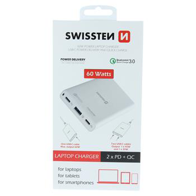 Swissten travel charger 60w pd3.0  qc4 pps