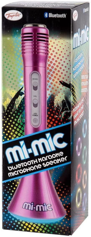 Mi-mic karaoke microphone speaker with wireless bluetooth and led lights, pink, , medium-null