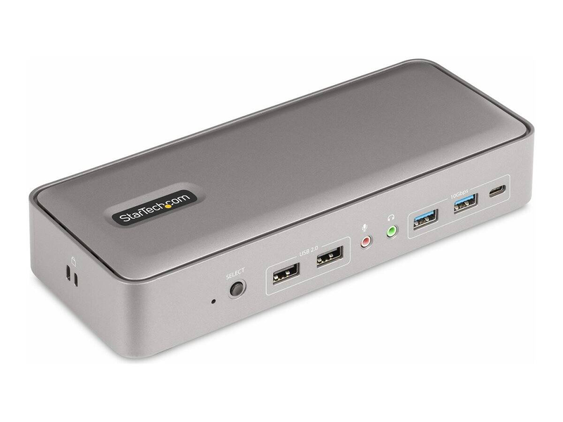 Startech dual-laptop USB-c kvm docking station 129ue, dual 4k60 displayport, 5-port USB, gbe, 90w/45w pd-null