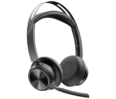 Poly voyager focus 2 wired wireless on-ear stereo headset ( 77y90aa ), Black, medium