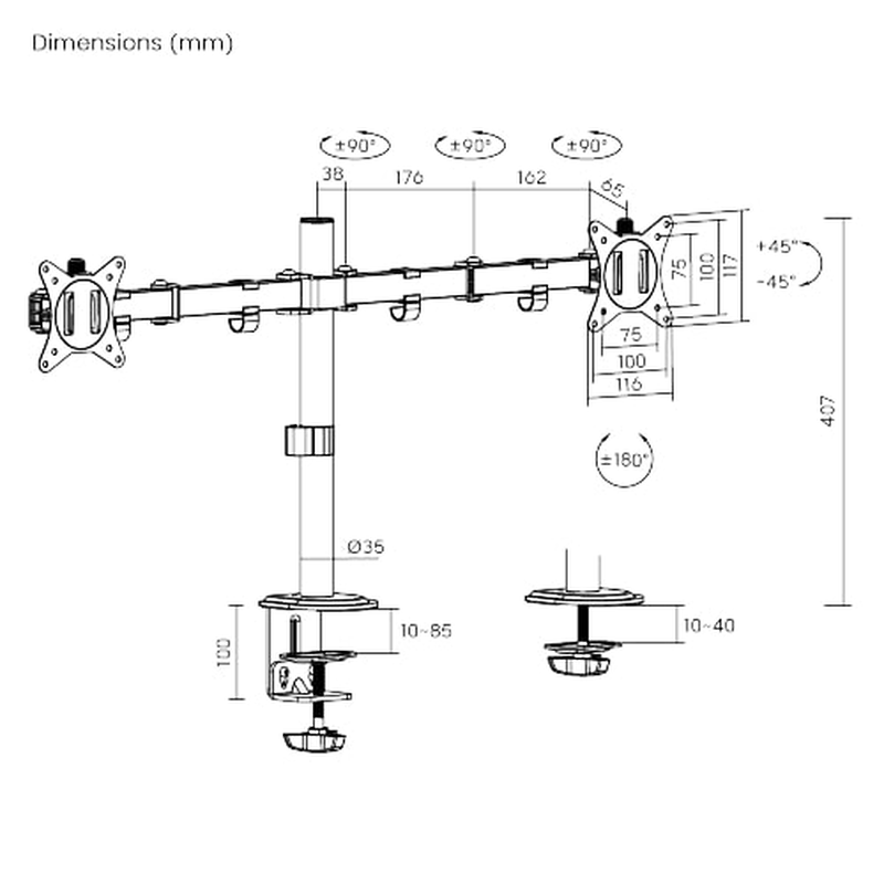 Brateck dual monitor mount ldt66-c024, , medium-null