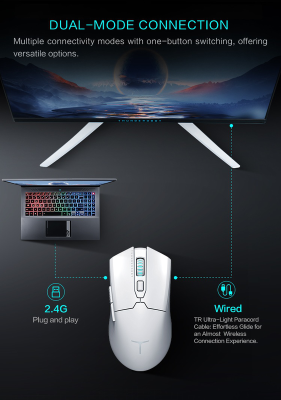 Thunderobot ml602 se wireless gaming rechargeable mouse white, , medium-null