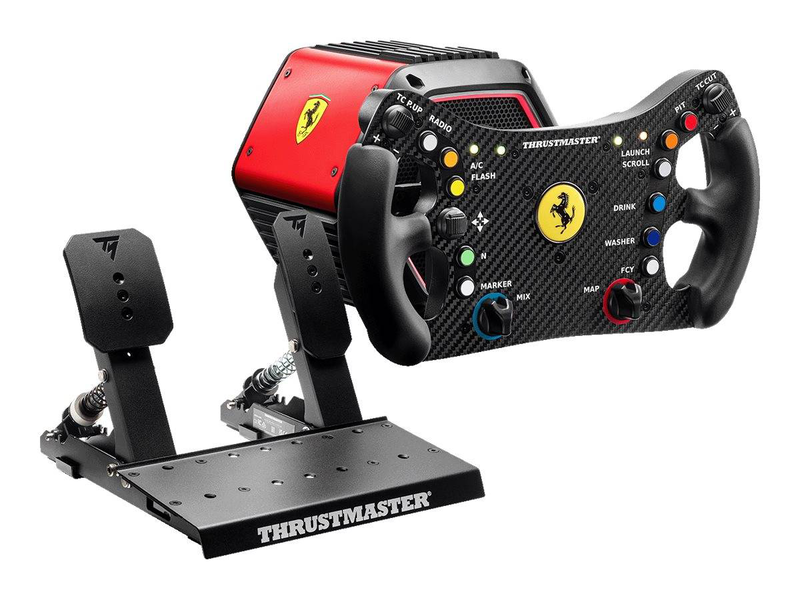 Thrustmaster t818 ferrari 488 gt3 simulator direct drive 10nm wheel + raceline pedals lte pc black-null