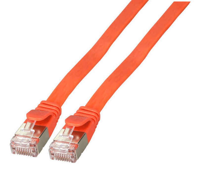 Efb-elektronik / patch cable / rj-45 (m) to rj-45 (m) / 5 m / u/ftp / cat 6a / molded, flat / red-null