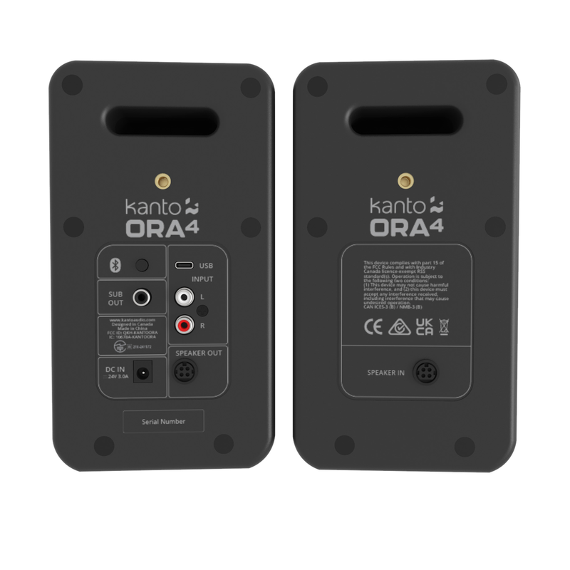 Kanto ora4 140w powered reference desktop speakers with USB-c input and bluetooth - matte black, pair-null