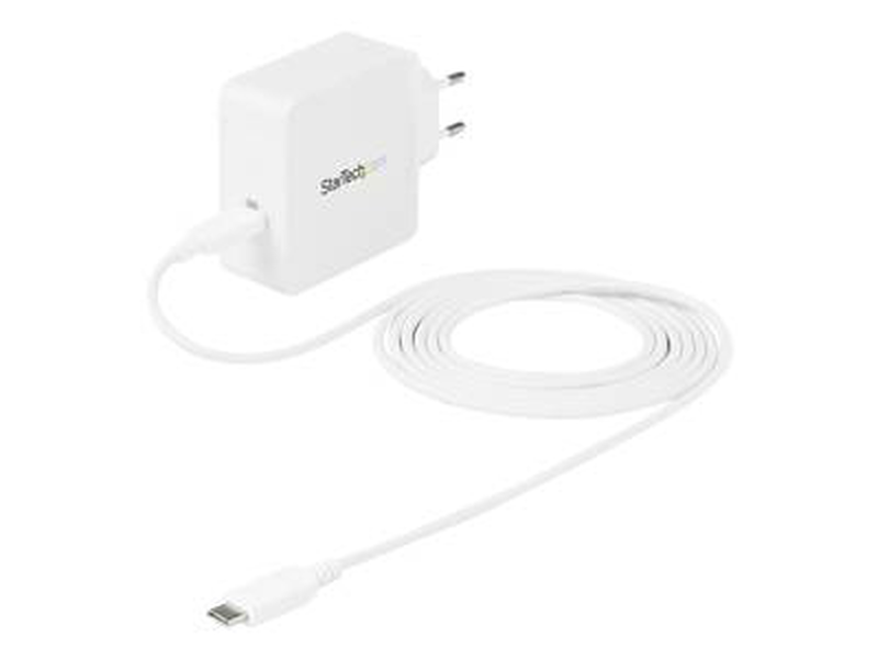 Startech wch1ceu 60w USB-c wall charger pd with detachable 2m USB-c cable eu plug white-null