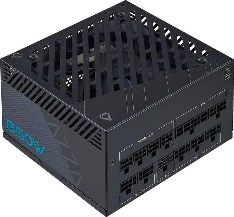Azza psaz-850g 850w power supply atx 3.0/3.1 80 plus gold fully modular 16-pin pcie 5.0 12v-2x6 120mm black-null