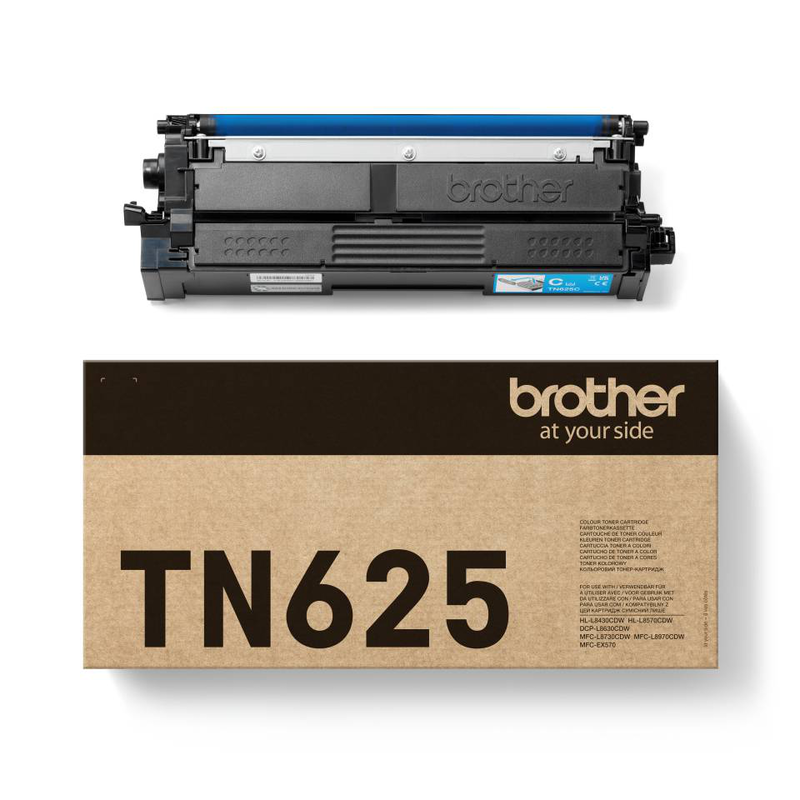 Brother tn-625c Genuine standard yield cyan toner cartridge 1800 pages for hl-l8430 mfc-l8730 dcp-l8630, , medium-null