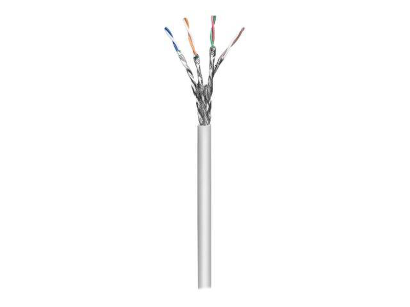 Intellinet network bulk cat6a cable, 23 awg, solid wire, 100m, grey, copper, s/ftp, lszh, cpr-dca rated, box - bulk cable - 100 m - sftp, pimf - cat 6a - halogen-free, solid - grey-null