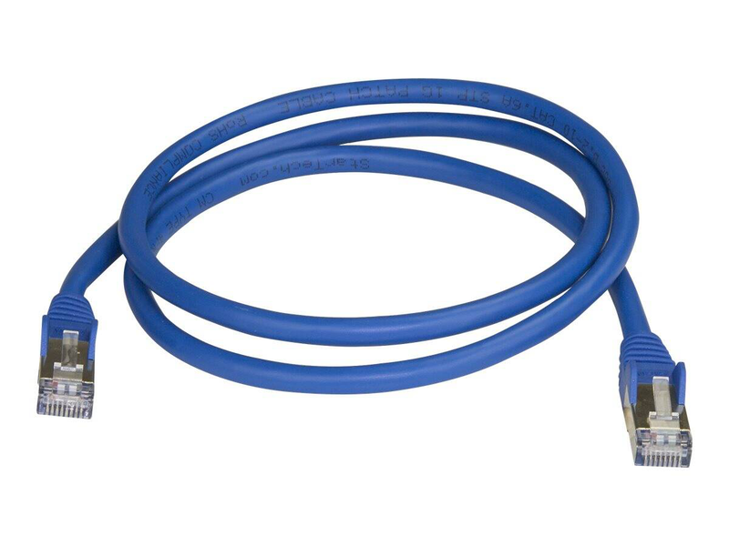 Startech.com 5m cat6a ethernet cable, 10 gigabit shielded snagless rj45 100w poe patch cord, cat 6a 10GBe stp network cable w/strain relief, blue, fluke tested/ul certified wiring/tia - category 6a - 26awg (6aspat5mbl) - patch cable - rj-45 (m) to rj-45 (-null