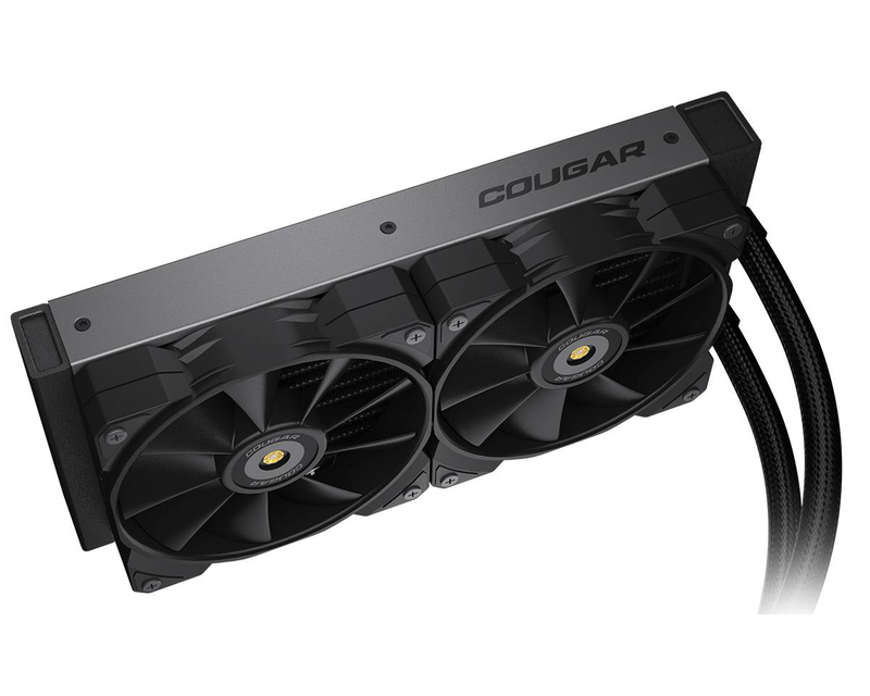 Cougar poseidon gt 240 argb liquid CPU cooler 240mm aio dual 120mm mhp fans copper base infinity mirror black-null