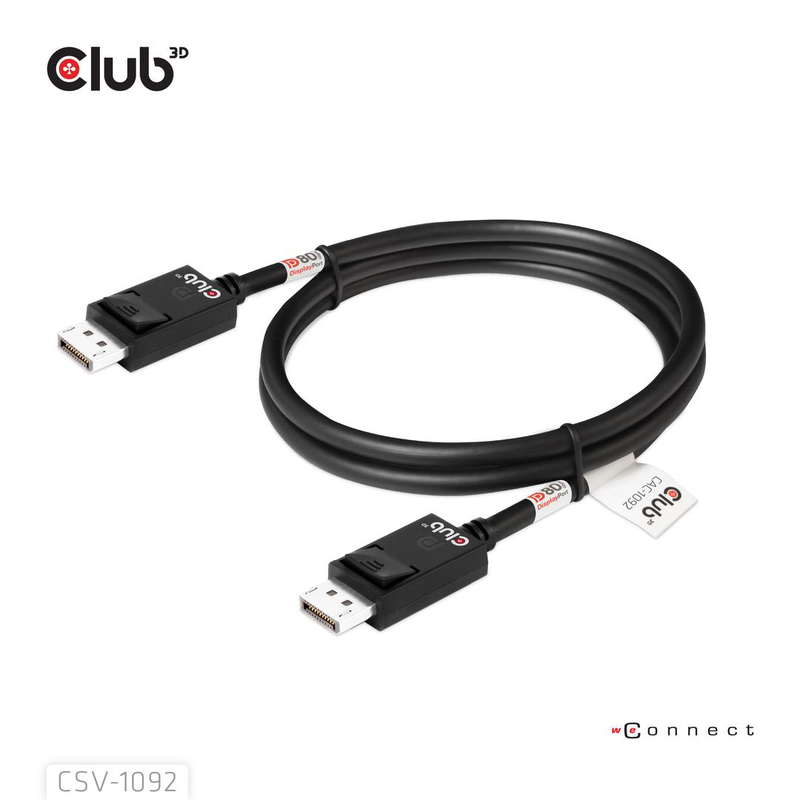 Club 3d displayport 2.1 bi-directional vesa dp80 certified cable 4k240hz 8k60hz or 10k60hz / cable / digital/display/video / 1.6 m, , medium-null