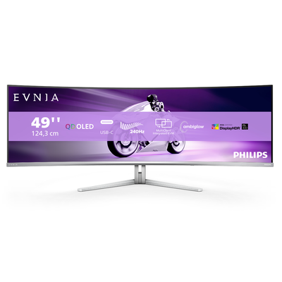 Philips evnia 49m2c8900 49" &omicron;&theta;ό&nu;&eta; qd OLED curved 240hz g-sync/freesync 5120x1440, White, medium