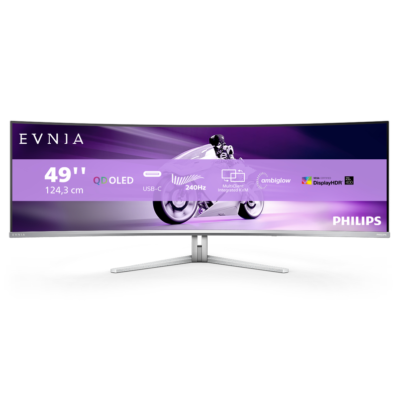 Philips evnia 49m2c8900 49" monitor qd OLED curved 240hz g-sync/freesync 5120x1440-null