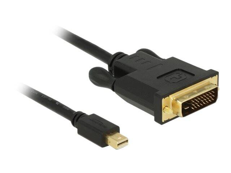 Delock - display cable - single link - mini displayport (m) to dvi-d (m) - displayport 1.1 - 3 m - passive, thumbscrews - black-null