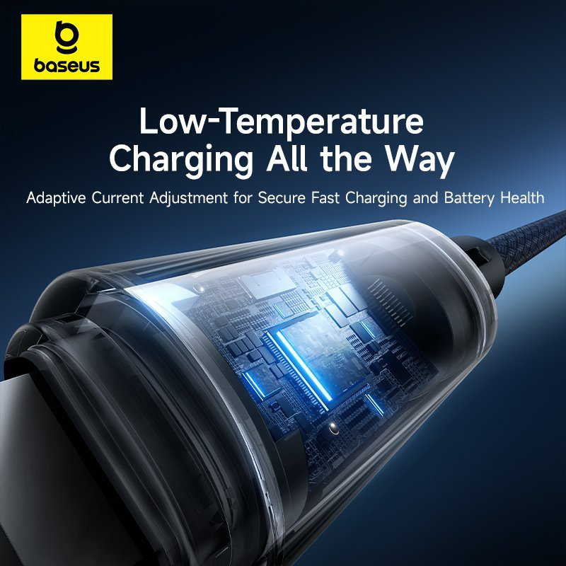 Baseus cable lightning to USB-c lit button series 20w 1m cosmic black, , medium-null