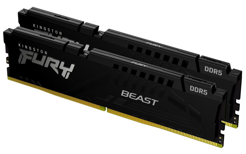 Kingston fury beast - ddr5 - kit - 16GB: 2 x 8GB - dimm 288-pin - 6000 mhz / pc5-48000 - cl30 - 1.4 v - unbuffered - on-die ecc - black-null