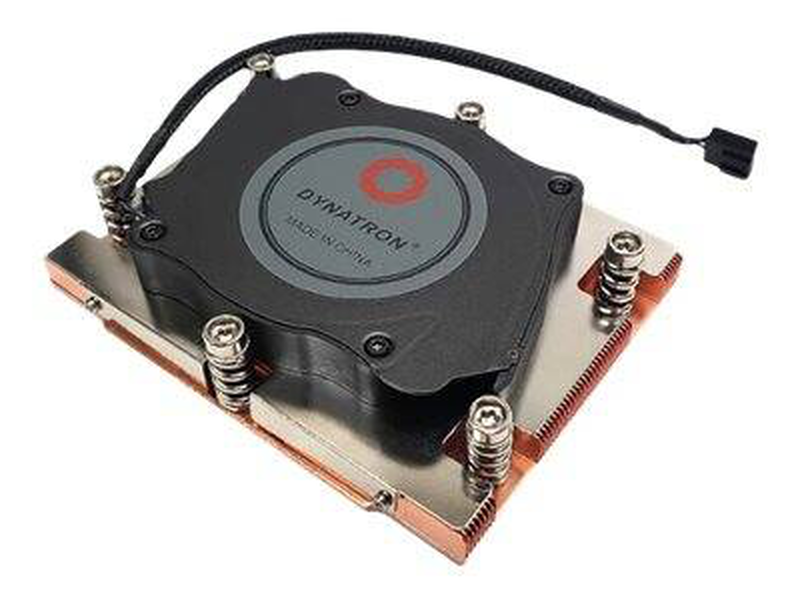 Dynatron j5 1u active server CPU cooler, AMD socket sp5 epyc Genoa, copper vapor chamber, 80mm pwm blower, silver-null
