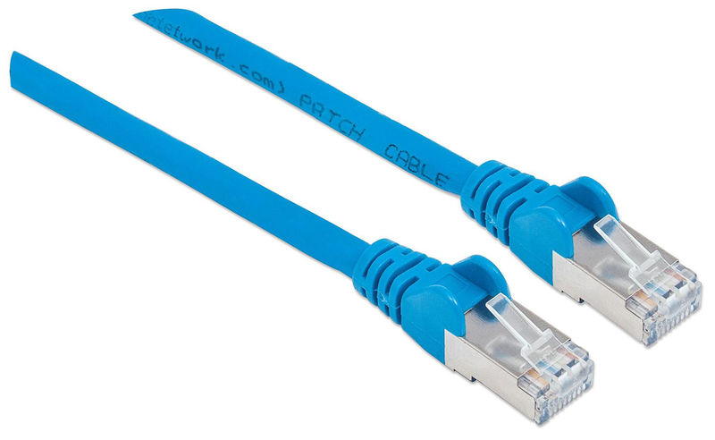 Intellinet network patch cable, cat6, 10m, blue, copper, s/ftp, lsoh / lszh, pvc, rj45, gold plated contacts, snagless, booted, polybag - patch cable - rj-45 (m) to rj-45 (m) - 10 m - sftp, pimf - cat 6 - halogen-free, molded, stranded - blue-null