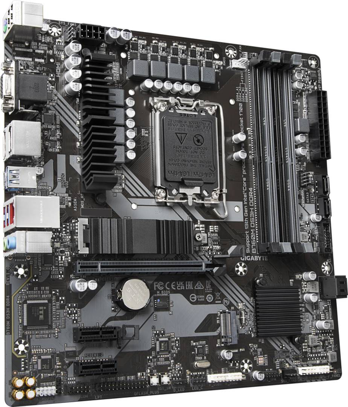 Gigabyte b760m ds3h ddr4 micro-atx motherboard lga 1700 intel b760 pcie 4.0 x16 dual m.2 2.5GBe USB-c HDMI dp black-null
