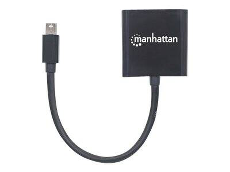 Manhattan mini displayport 1.2a to dvi-i dual-link adapter cable, 4k@30hz, active, 19.5cm, male to female, compatible with dvd-d, black,-null