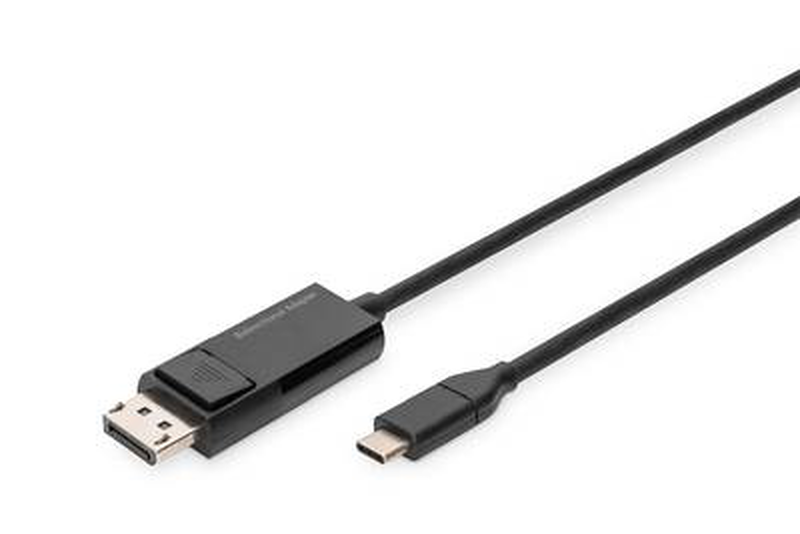 Digitus / adapter cable / 24 pin USB-c (m) to displayport (m) / displayport 1.4 / 2 m / molded, 2k support, bi-directional, 8k30hz (7680 x 4320) support, 4k144hz support / black-null