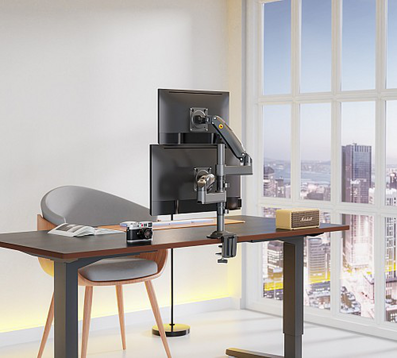 Product image: Nbmounts h180-b - dual arm gas desktop monitor mount-null