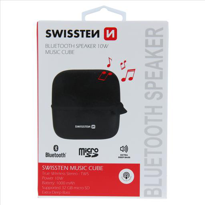 Product image: Swissten music cube black bluetooth speaker, , medium-null