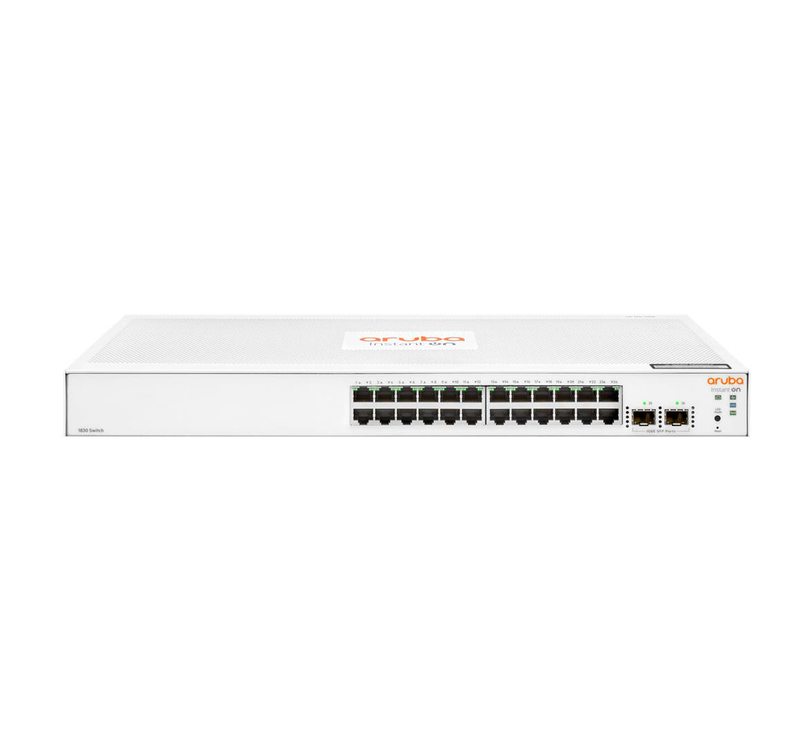 Hpe networking instant on 1830 jl812a 24-port gigabit smart-managed switch with 2x 1g sfp uplinks fanless non-poe white, , medium-null